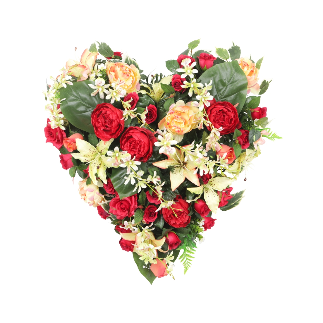 Coeur de pivoines, lys, roses et orchidée1
