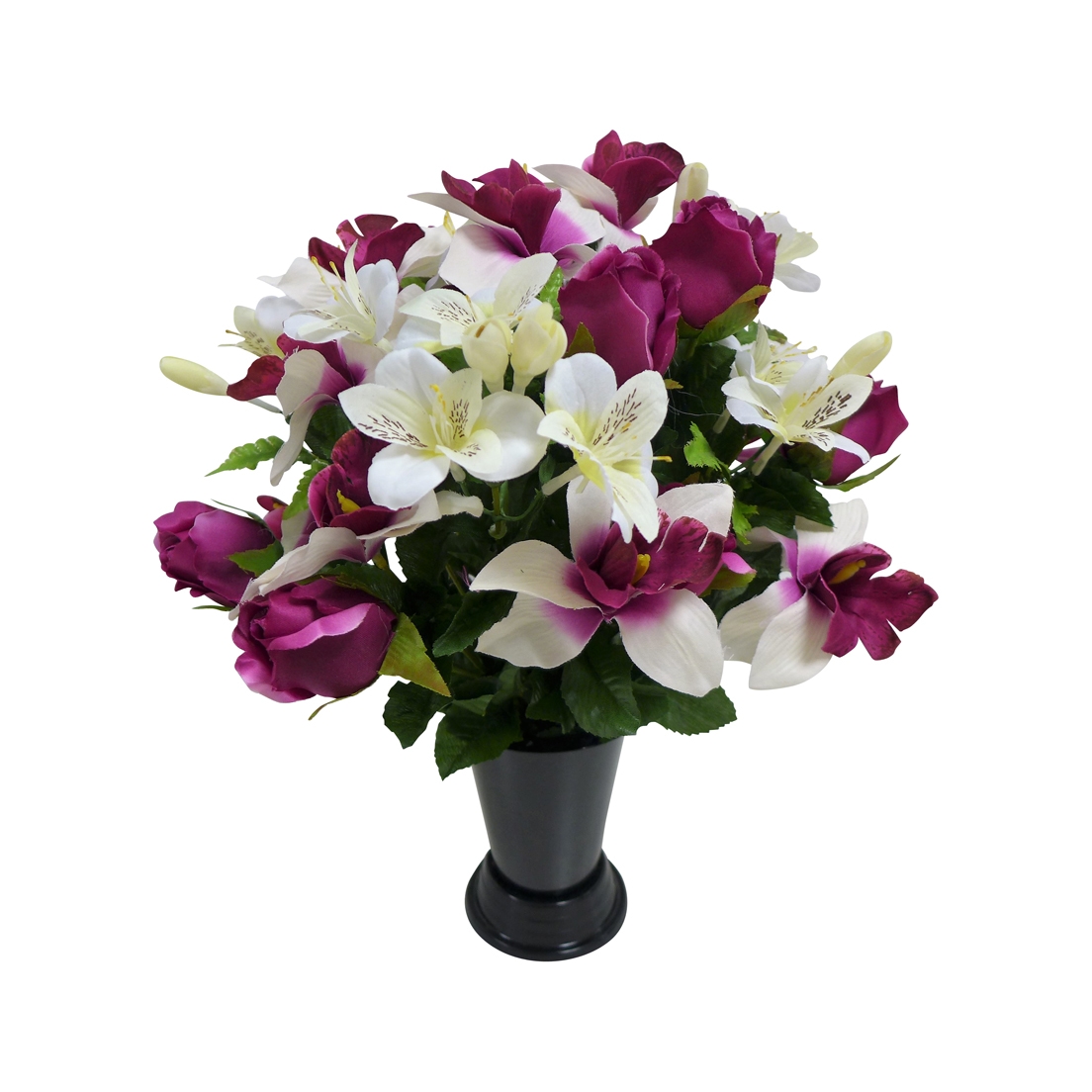 Bouquet de roses, freesias et orchidées1