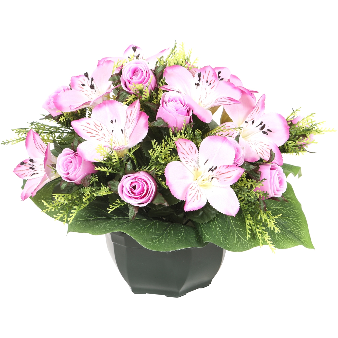 Coupe de roses, alstroemeria et fleurettes1