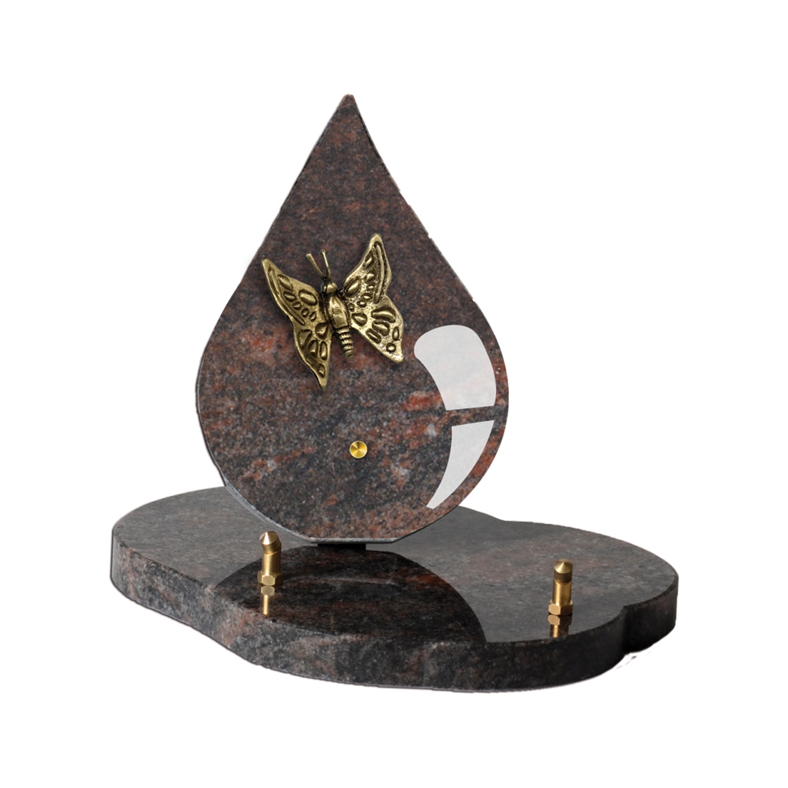 Plaque forme de goutte sur socle - polie sablée1