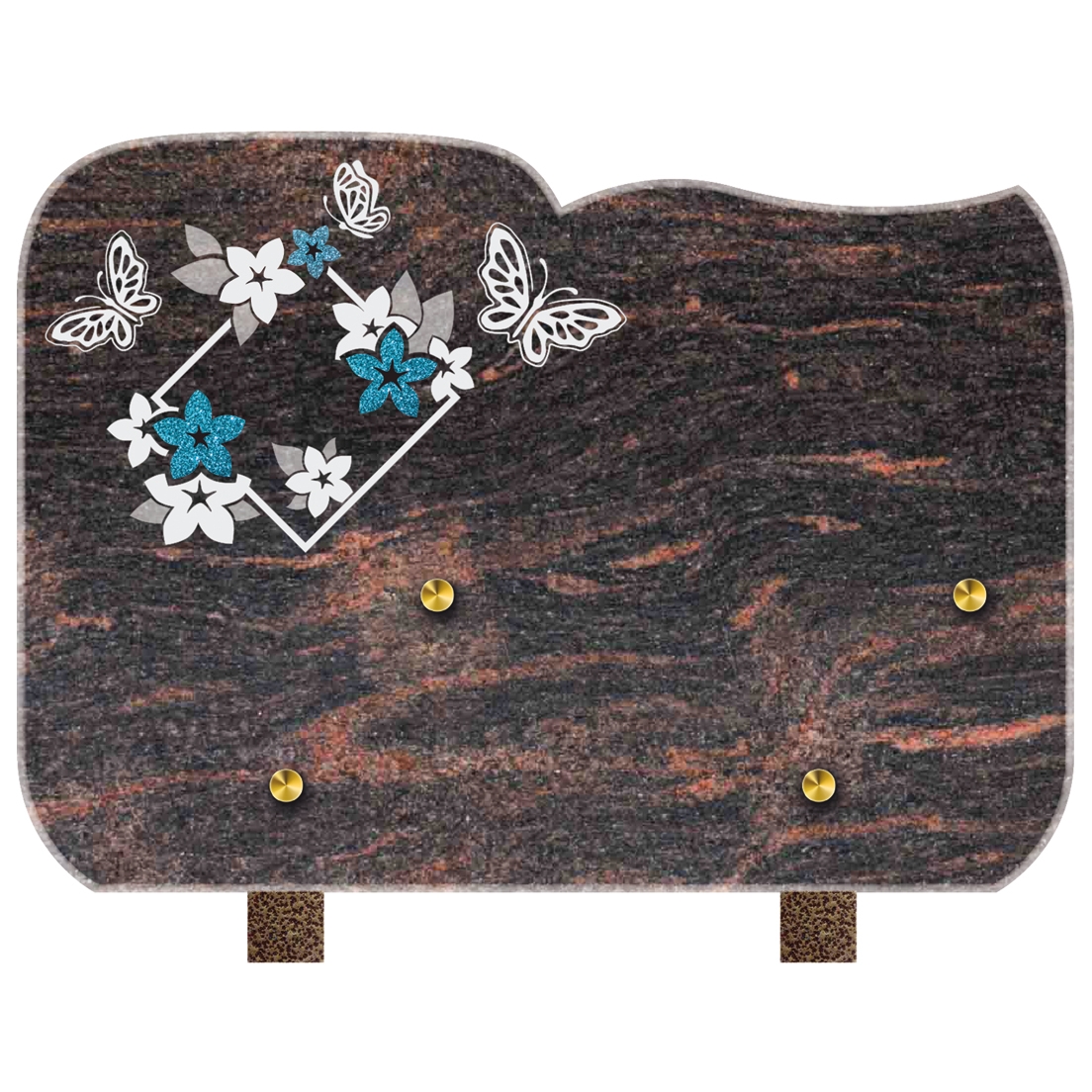 Plaque forme polie - sablée avec paillettes1