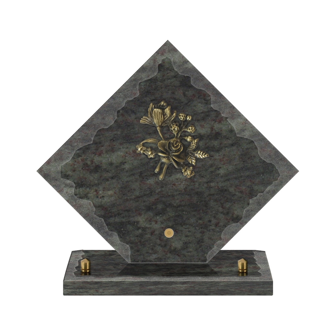 Plaque losange chants éclatés sur socle - bronze1