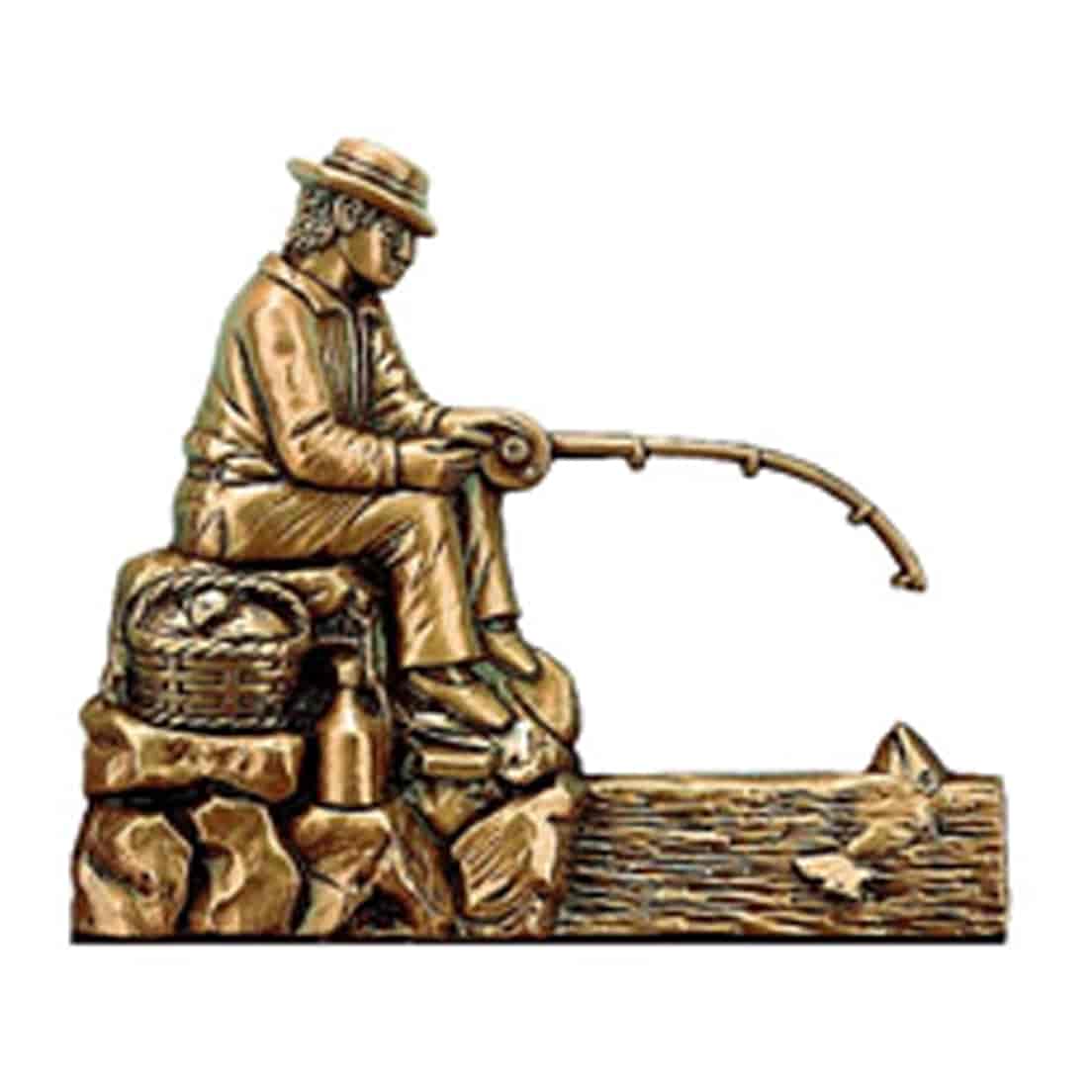 Applique bronze autocollant - pêcheur1