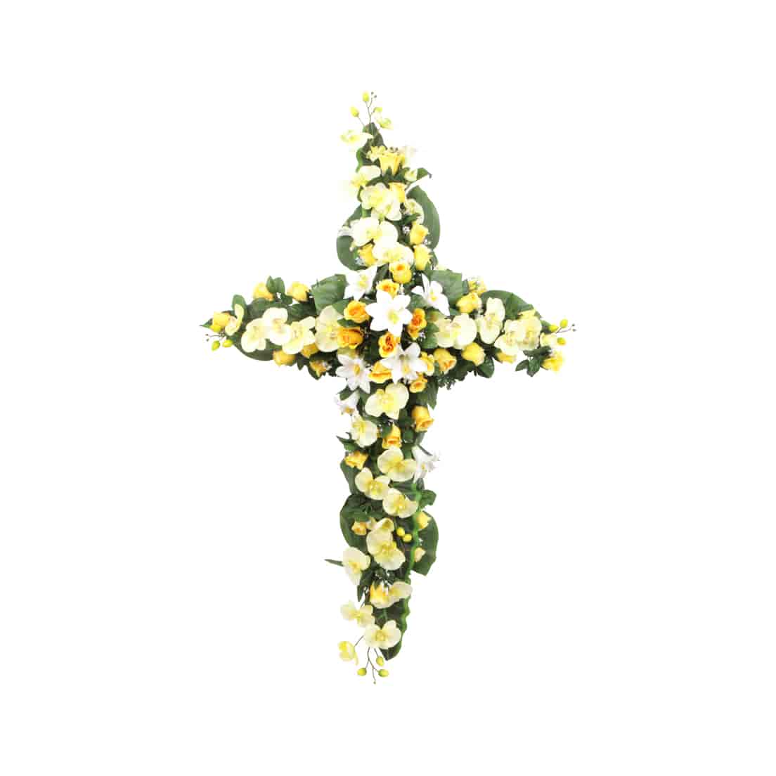 Croix d'orchidées, lys et roses1