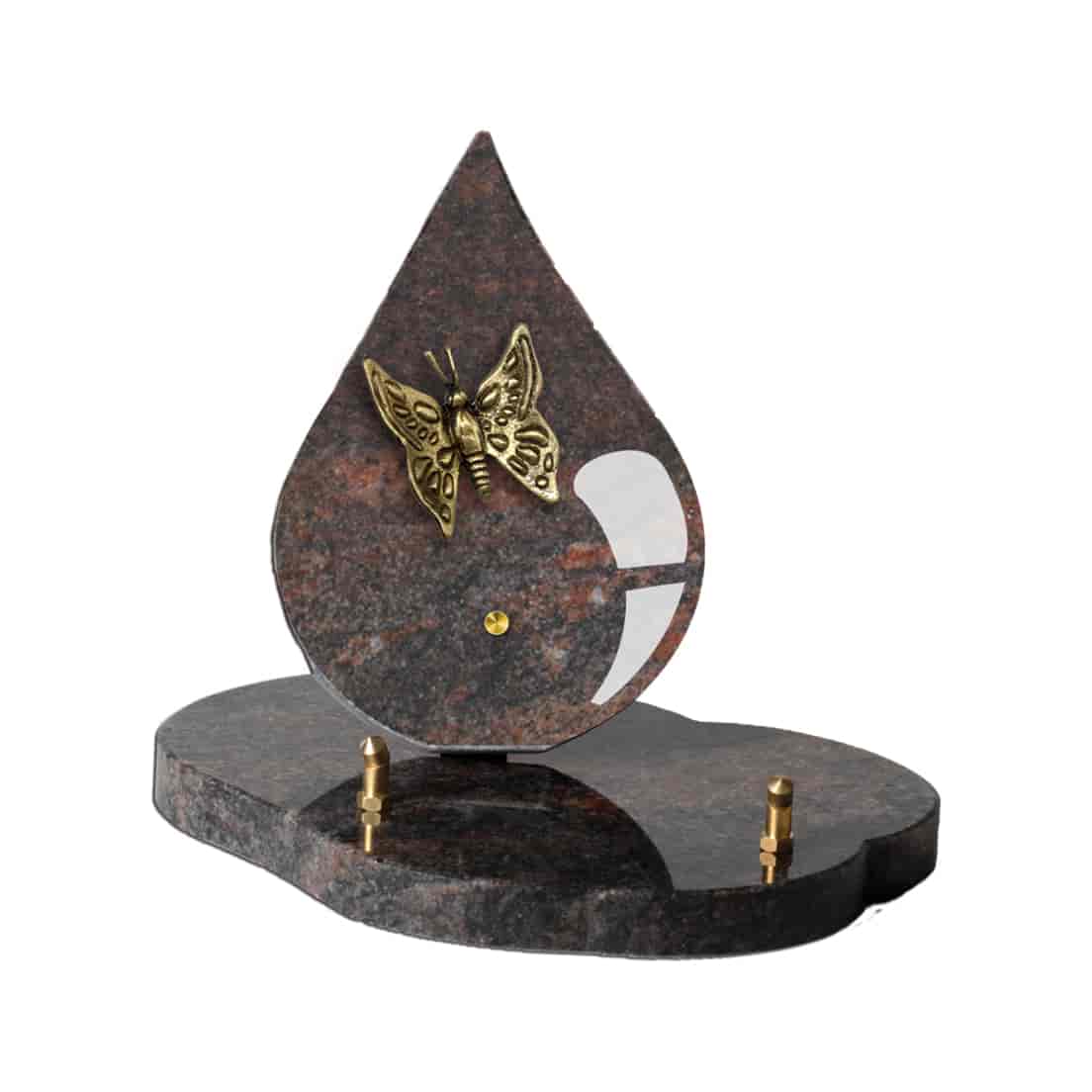 Plaque forme de goutte sur socle - polie sablée1