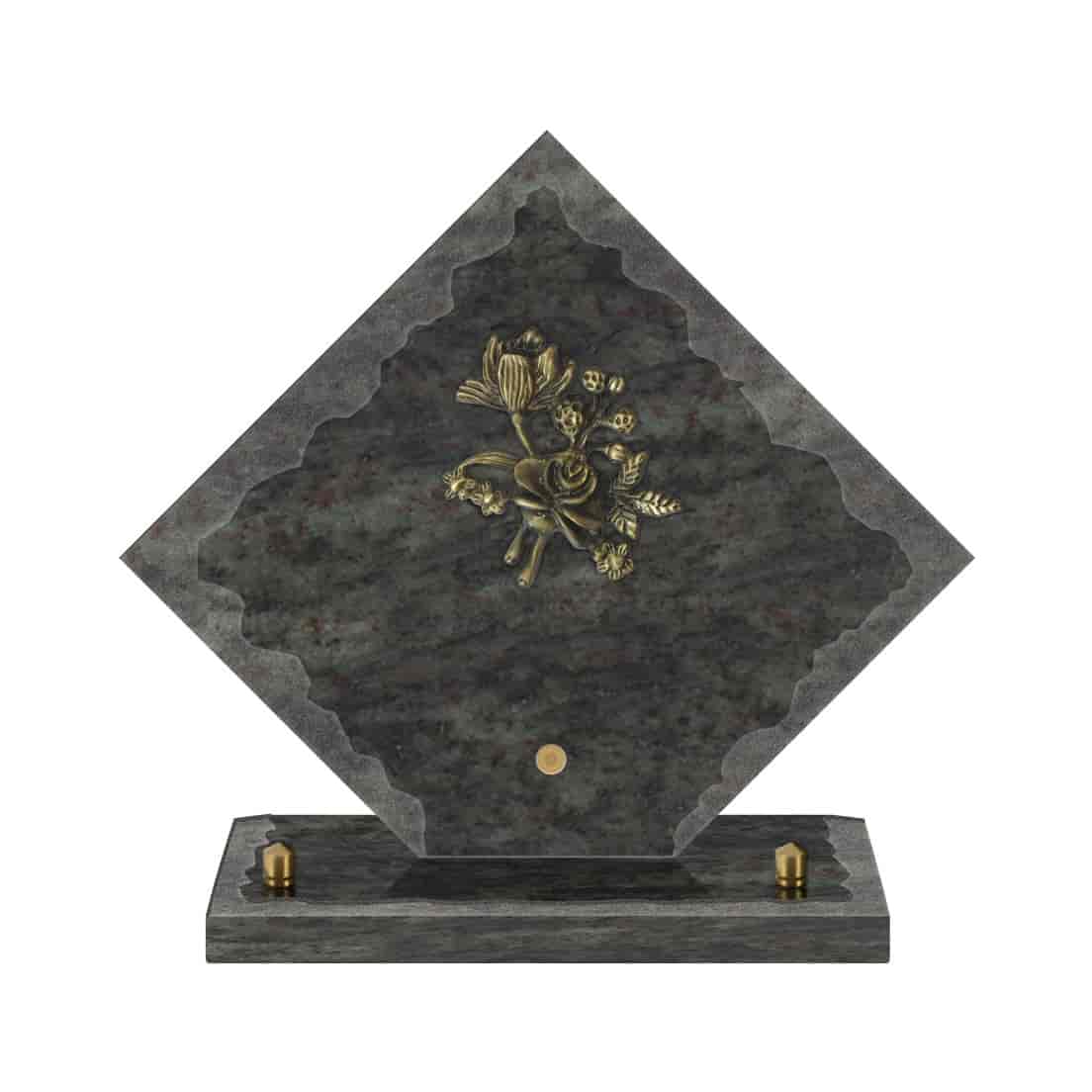Plaque losange chants éclatés sur socle - bronze1