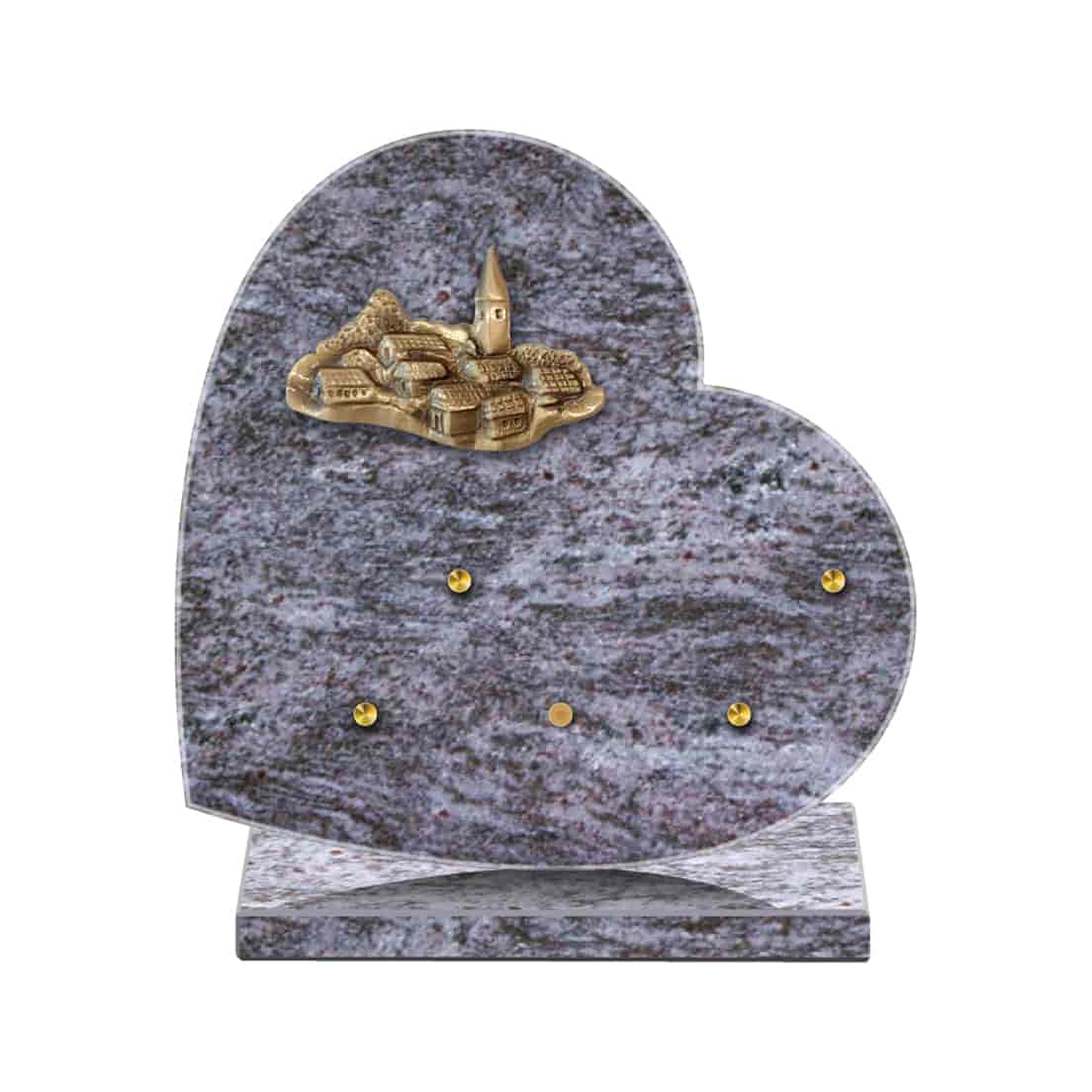 Plaque coeur sur socle - bronze - 2 porte inters1