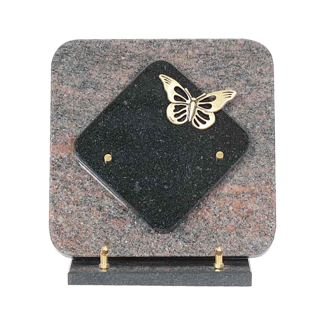 Assemblage de 2 carrés polis sur socle - bronze1