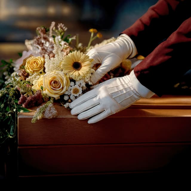 Fleurs et gants blancs