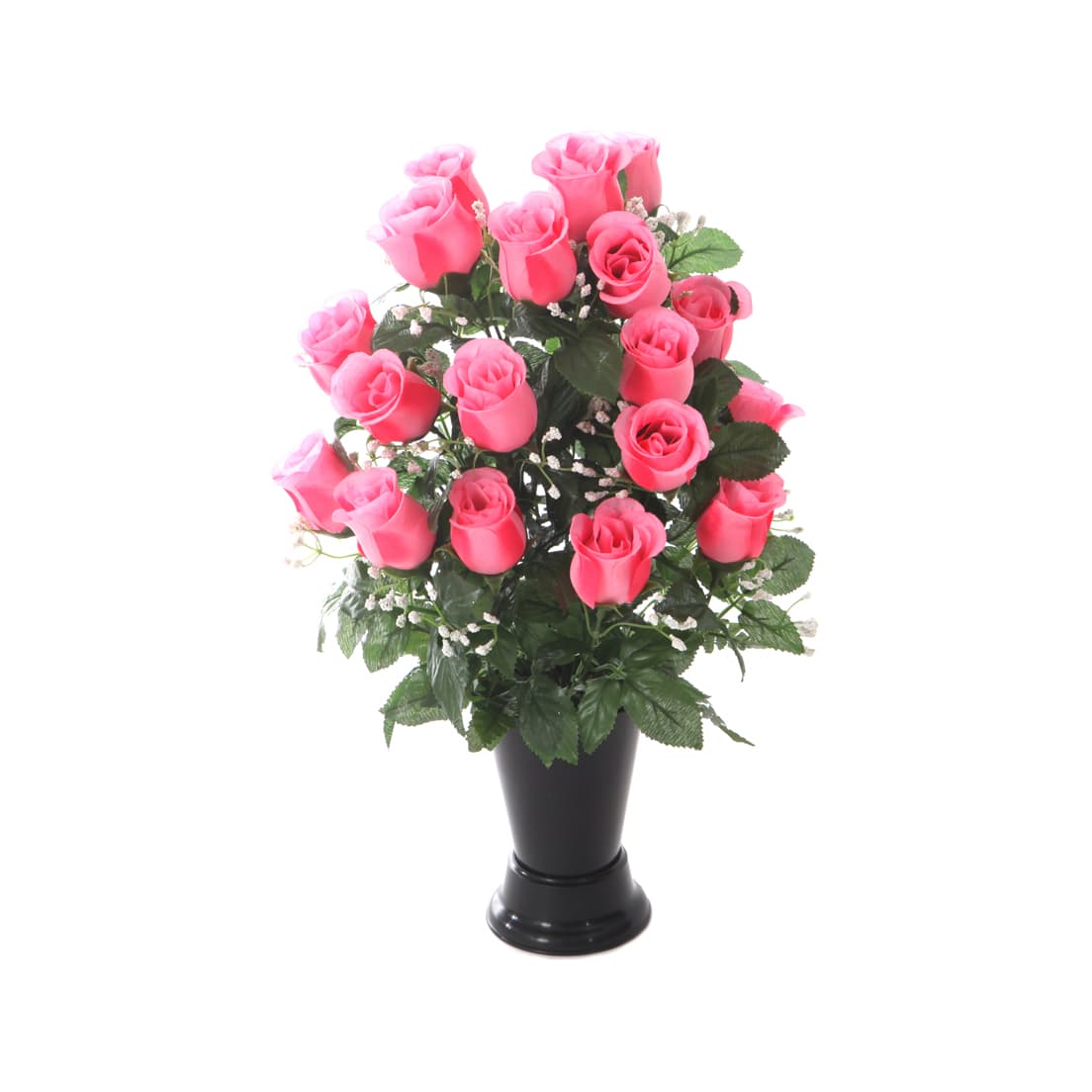 Bouquet de roses et gypsophiles