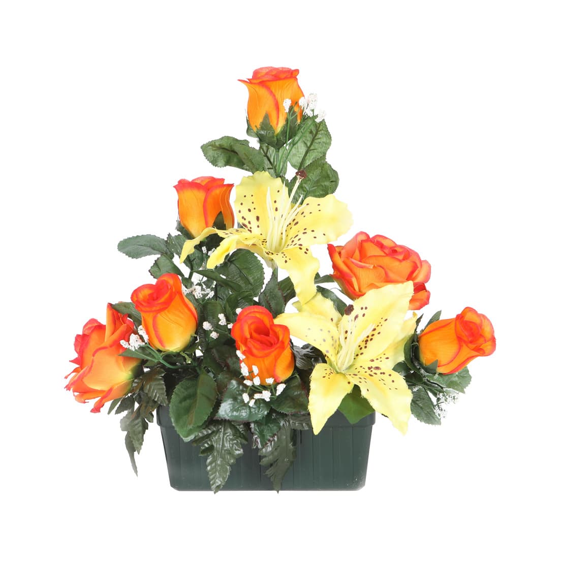 Jardinière de roses et lys