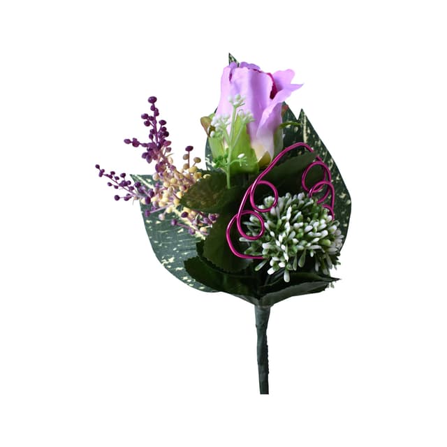 Tige de rose bouton et gypsophile