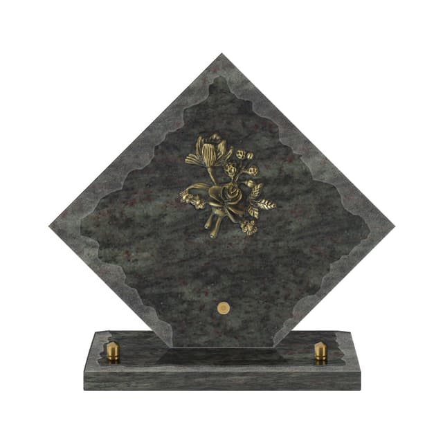 Plaque losange chants éclatés sur socle - bronze