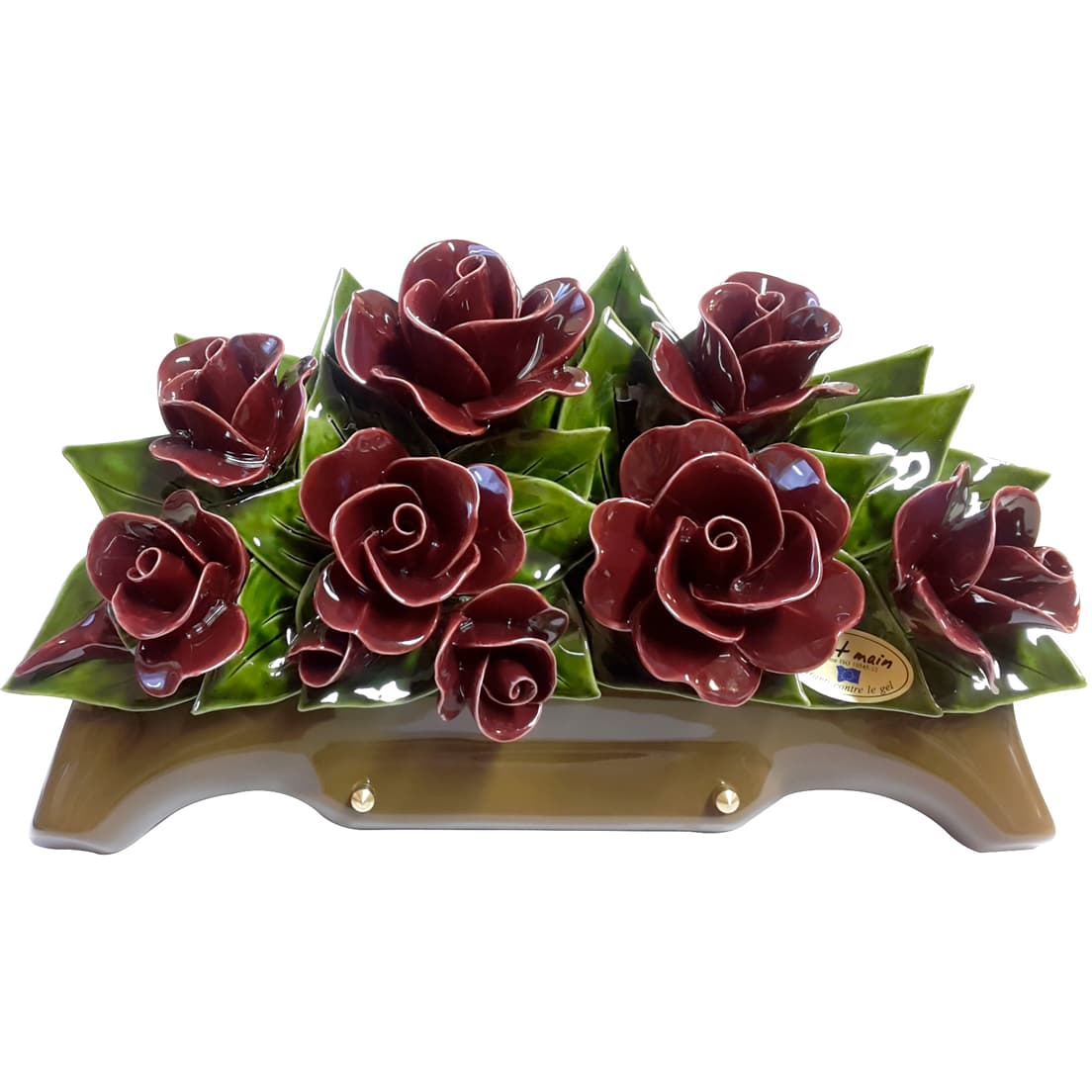 Arceau de boutons de roses grenat
