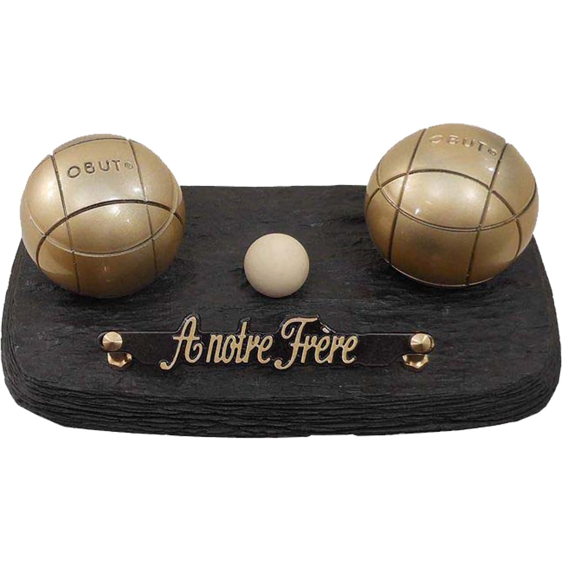 Plaque en résine - schiste boules de pétanque