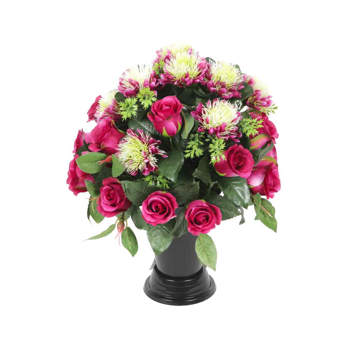 Bouquet de roses et chardons fleuris1